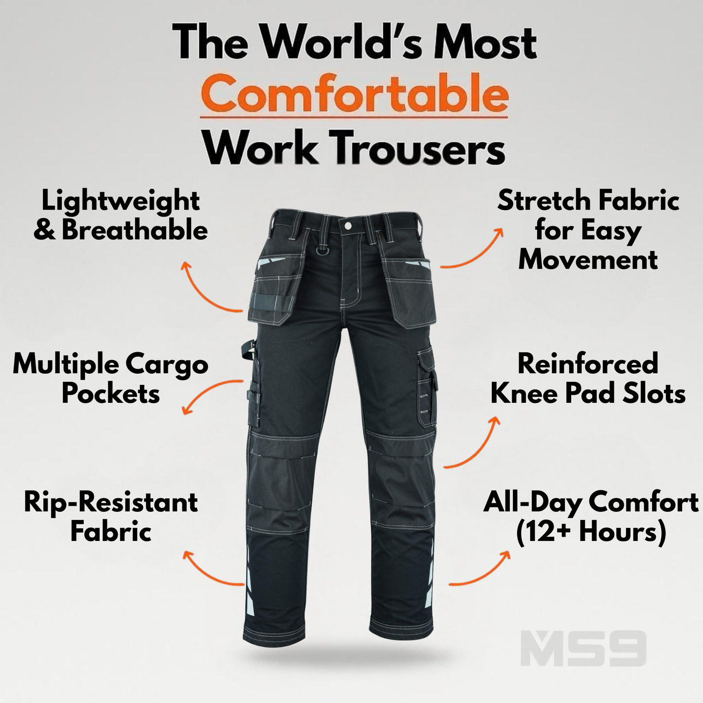 MS9™ Ultra-Stretch Pro Work Cargo Trousers