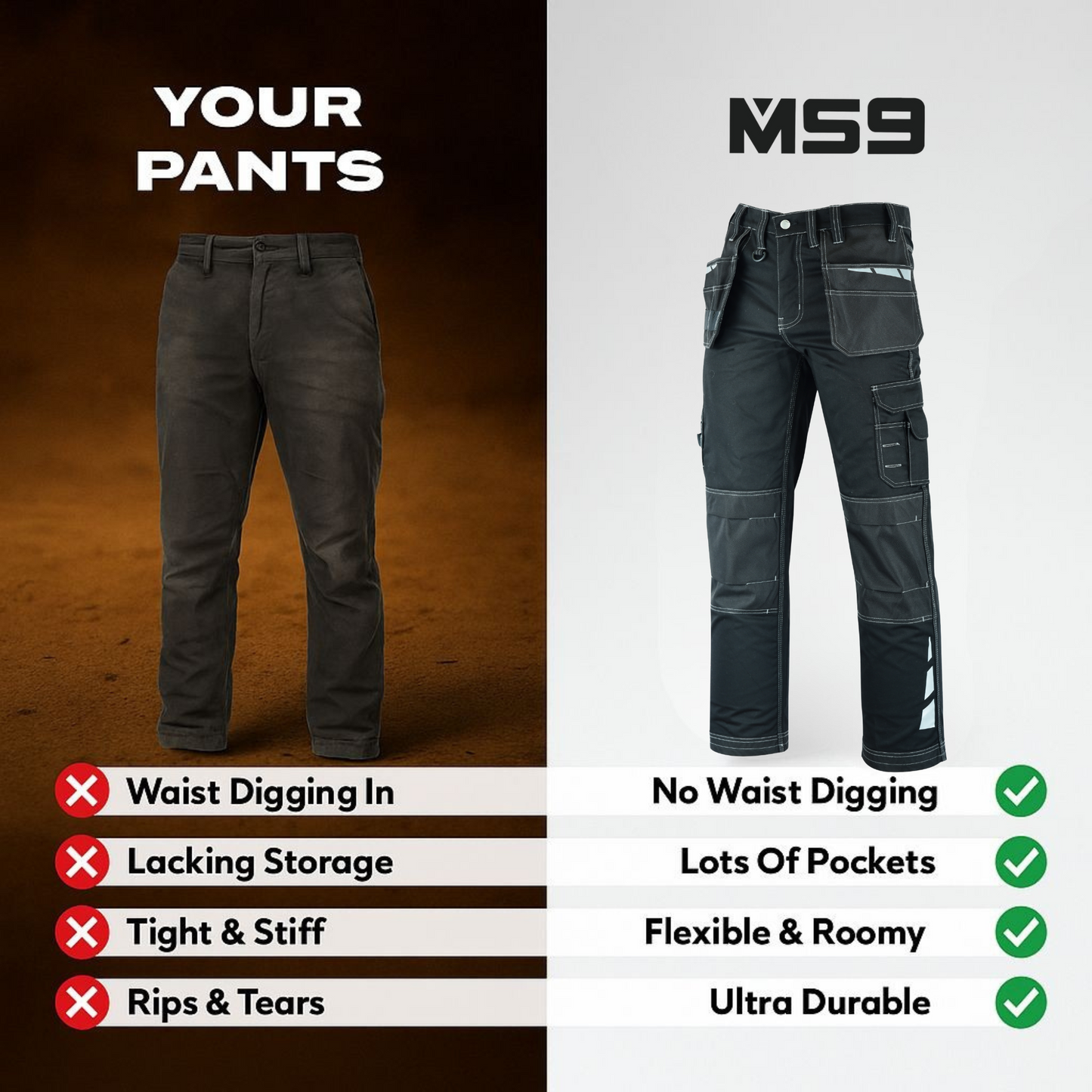 MS9™ Ultra-Stretch Pro Work Cargo Trousers