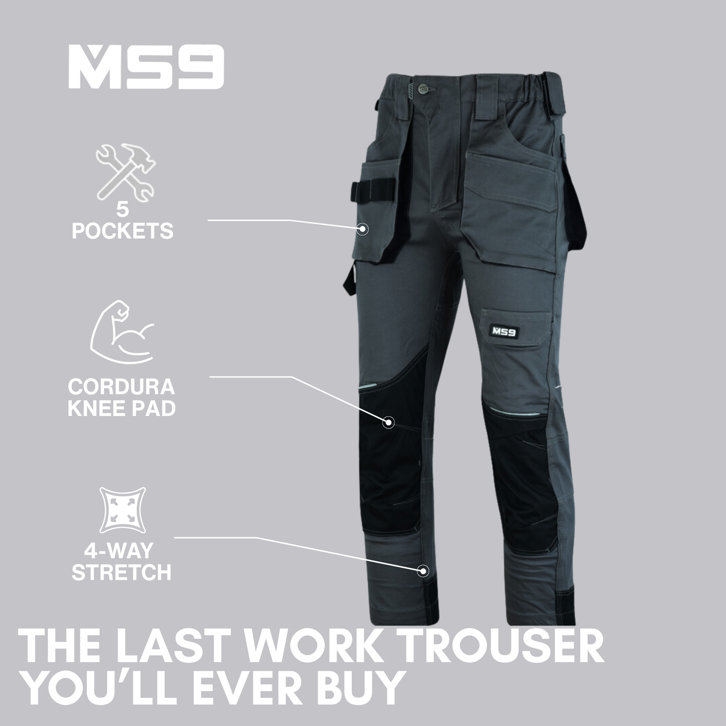 MS9™ Ultra-Stretch Pro Work Cargo Trousers