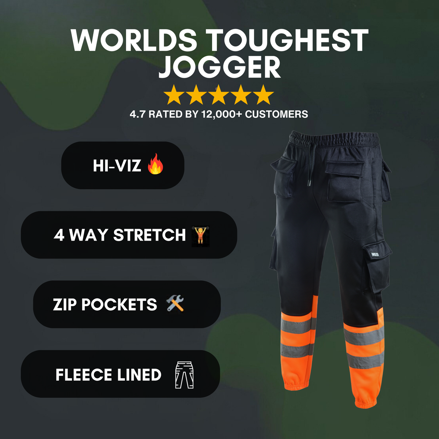MS9™ Ultra-Stretch Regular Fit Work Cargo Joggers