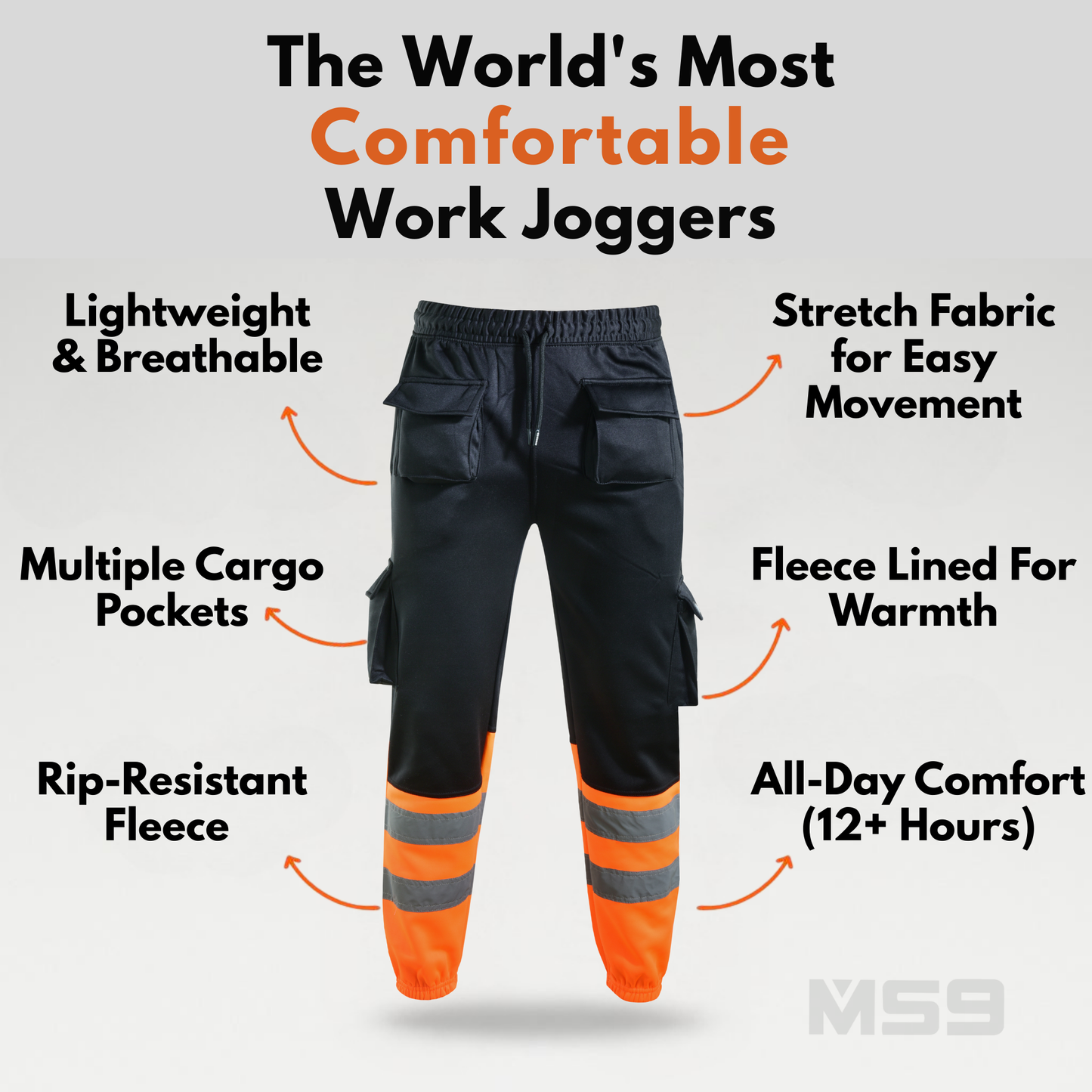 MS9™ Ultra-Stretch Regular Fit Work Cargo Joggers
