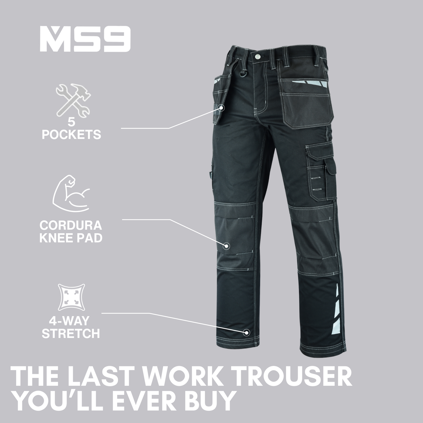 MS9™ Ultra-Stretch Pro Work Cargo Trousers