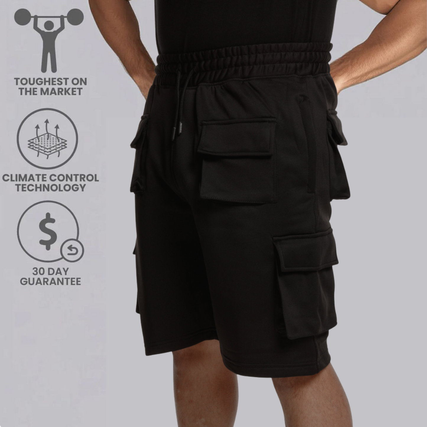 MS9™ Ultra-Stretch Pro Work Cargo Fleece Shorts