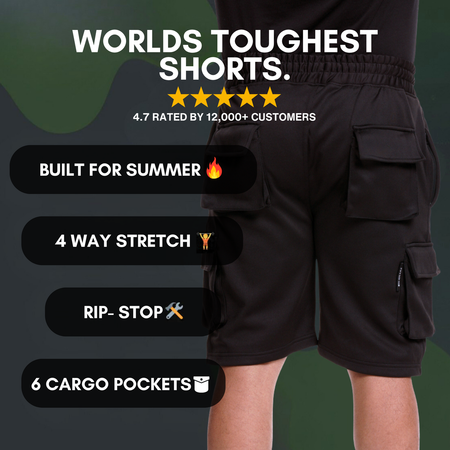 MS9™ Ultra-Stretch Pro Work Cargo Fleece Shorts