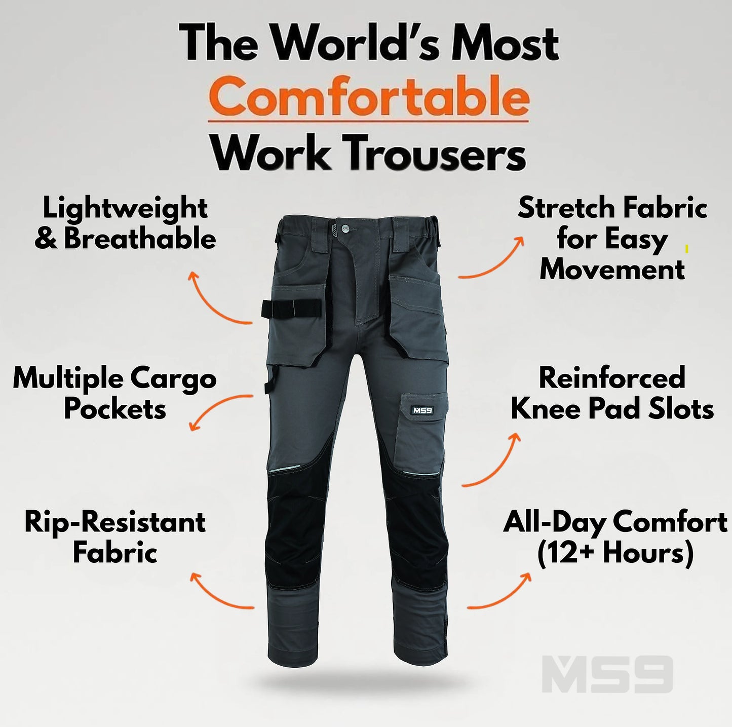 MS9™ Ultra-Stretch Pro Work Cargo Trousers
